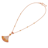 Divas' Dream 18 kt rose gold necklace set with round brilliant-cut Mandarin garnets and pavé diamonds 361110 image 2