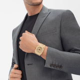 Montre Octo Finissimo Automatique avec mouvement mécanique de manufacture extra-plat (2,23 mm d'épaisseur), remontage automatique avec micro-rotor en platine, boîtier et bracelet en or jaune 18 K sablé, cadran en or jaune, aiguilles et index noirs. Étanche jusqu’à 100 mètres 104190 image 1