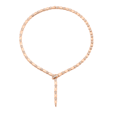 Serpenti Viper thin necklace in 18 kt rose gold, set with demi-pavé diamonds. 353037 image 1