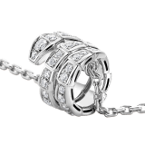 Serpenti Viper pendant necklace in 18 kt white gold set with pavé diamonds 357796 image 3
