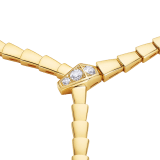 Serpenti Viper 18 kt yellow gold necklace set with pavé diamonds on the head and tail CL860659 image 2