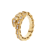 Serpenti Viper 18 kt yellow gold ring with pavé diamonds AN858981 image 1