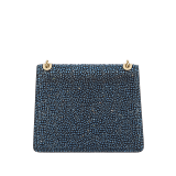 Serpenti Forever Day-to-Night small shoulder bag in multigradient Fireworks Crystals with black nappa leather lining. Captivating snakehead magnetic closure in gold-plated brass embellished with diamond-cut engraving on the scales, and black onyx eyes. SEA-001-1281S-fireworks image 2