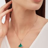 Divas' Dream pendant necklace in 18 kt rose gold set with malachite insert and pavé diamonds. 358893 image 4