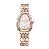 Serpenti Seduttori watch with 18 kt rose gold case and bracelet both set with diamonds, and white dial 103946 image 1
