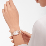 Serpenti Seduttori watch with 18 kt rose gold case, 18 kt rose gold bracelet, 18 kt rose gold bezel set with diamonds and a white silver opaline dial. 103941 image 1