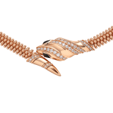 Serpenti 18 kt rose gold necklace set with pavé diamonds on the head and the tail and black onyx eyes CL860368 image 2