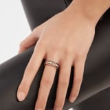 B.zero1 Rock one-band 18 kt rose gold ring with studded spiral and black ceramic inserts on the edges AN859080 image 1