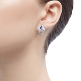 Serpenti Ohrringe aus 18 Karat Weißgold mit blauem Saphir auf dem Kopf, Smaragd-Augen und Diamant-Pavé 355355 image 3