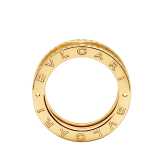 Кольцо с двумя витками B.zero1 Rock, желтое золото 18 карат, заклепки на спирали, бриллиантовое паве на кромках AN859092 image 2