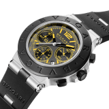 Bulgari Aluminium Gran Turismo Special Edition watch with mechanical movement, automatic winding, chronograph, 41 mm aluminum case, black rubber bezel with BVLGARI BVLGARI engraving, anthracite brushed dial and black rubber strap. Water-resistant up to 100 meters. Limited edition of 1,200 pieces 103893 image 2