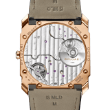 Octo Finissimo Automatic watch with mechanical manufacture movement, automatic winding, platinum microrotor, small seconds, extra-thin 18 kt satin-polished rose gold case, transparent case back, black matte dial and black alligator bracelet. Water-resistant up to 100 metres 103286 image 4