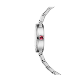 BVLGARI BVLGARI LADY watch in stainless steel case and bracelet, stainless steel bezel engraved with double logo, anthracite satiné soleil lacquered dial and diamond indexes 102942 image 2