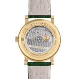 Bvlgari Bvlgari 50th Anniversary Limited Edition watch with mechanical automatic in-house movement, 18 kt yellow gold case and bezel engraved with BVLGARI ROMA logo, Verde Alpi green marble dial and dark green alligator bracelet. Water-resistant up to 50 metres 104112 image 4
