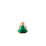 Divas' Dream 18 kt rose gold fan-shaped single stud earring set with malachite and pavé diamonds 361994 image 1