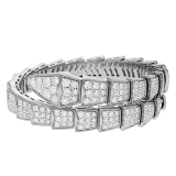 Serpenti Viper one-coil bracelet in 18 kt white gold, set with full pavé diamonds. BR855231 image 2