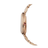 Serpenti Seduttori watch with 18 kt rose gold case, 18 kt rose gold bezel set with diamonds, white silver opaline dial and brushed 18 kt rose gold bracelet. 103169 image 3