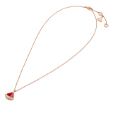 DIVAS' DREAM necklace with pendant in 18 kt rose gold, set with a carnelian element and pavé diamonds 361251 image 2