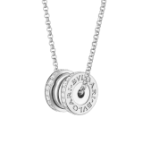 B.zero1 necklace with 18 kt white gold chain and 18 kt white gold pendant set with pavé diamonds on the edges. 362394 image 1