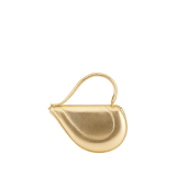 Serpenti Cuoricino mini top handle bag in royal ruby calf leather with royal ruby nappa leather lining. Captivating snake body-shaped top handle in gold-plated brass embellished with engraved scales; press-button closure. SRN-Cuoricino-1366XS image 2