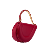 Serpenti Cuore 1968 top handle bag in perla white calf leather with perla white nappa leather lining. Captivating snake body-shaped top handle in gold-plated brass embellished with perla white and black enamel scales and zirconia eyes; press-button closure. SRN-001-1367S-r image 2