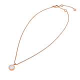 BVLGARI BVLGARI necklace with 18 kt rose gold chain and pendant, set with carnelian and mother-of-pearl discs and with details in pavé diamonds. 352883 image 2
