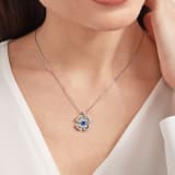 Fiorever 18 kt white gold pendant necklace set with a central brilliant-cut sapphire (0.43 ct) and pavé diamonds (0.31 ct) 358426 image 1