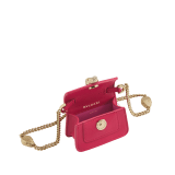 Serpenti Forever micro bag in gold calf leather. Captivating snakehead closure in light gold-plated brass embellished with red enamel eyes. SEA-NANOCROSSBODYa image 2