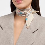 Polychroma shelley in fine multicolour silk twill with a BVLGARI BVLGARI metal pendant. Made of 100% silk. POLYCHROMA-SH image 1