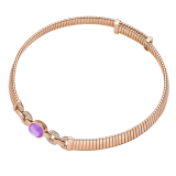 Bvlgari Tubogas 18 kt rose gold necklace set with a central amethyst and pavé diamonds. One size with adjustable fastening. 362001 image 2