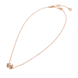 B.zero1 18 kt rose gold circle pendant necklace with pavé diamonds and chain 351116 image 2