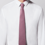 Siebenfach gefaltete Dad Party Krawatte aus feiner bedruckter Saglione-Seide in Mandarine. DADPARTY image 2