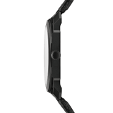 Octo Finissimo Automatic watch with mechanical manufacture ultra-thin movement (2.23 mm thin), automatic winding, platinum microrotor, black DLC-coated sandblasted titanium case, black dial, hands and indexes, and black rubber bracelet. Water-resistant up to 30 metres. 104268 image 3