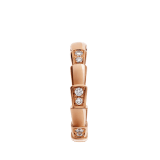 Anello a fascia Serpenti Viper in oro rosa 18 kt con semi-pavé di diamanti. AN857896 image 2