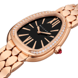 Serpenti Seduttori watch with 18 kt rose gold case set with diamonds, black lacquered dial and 18 kt rose gold bracelet. Water-resistant up to 30 metres. 103453 image 2