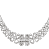 Fiorever 18 kt white gold necklace set with round brilliant-cut diamonds and pavé diamonds. 356934 image 1