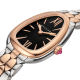 Serpenti Seduttori watch in stainless steel and 18 kt rose gold with black lacquered dial. Water-resistant up to 30 meters. 103799 image 2