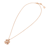 Fiorever 18 kt rose gold necklace set with a central diamond and pavé diamonds. 355885 image 2