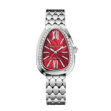 Serpenti Seduttori 精鋼腕錶，錶圈鑲飾鑽石，紅寶石色扭索紋錶盤。防水深度 30 公尺。農曆新年特別版錶款。 104310 image 1