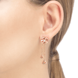 Fiorever 18 kt rose gold pendant earring, set with two round brilliant-cut diamonds and pavé diamonds. 357143 image 5
