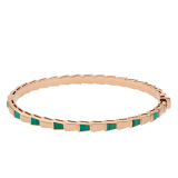 Bracelet jonc fin Serpenti Viper en or rose 18 K serti d’éléments en malachite BR858709 image 2