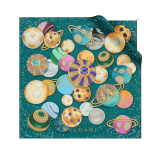 Foulard Galaxy en sergé de soie fine vert sarcelle doté d’un pendentif en métal BVLGARI BVLGARI. Modèle confectionné en 100&nbsp;% soie. 246598 image 1
