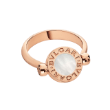BVLGARI BVLGARI 18 kt rose gold flip ring set with mother-of-pearl and onyx AN856192 image 4