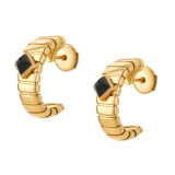 Bvlgari Tubogas 18 kt yellow gold hoop earrings set with black onyx studs 361757 image 2