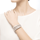 Serpenti two-coil bracelet in 18 kt white gold, set with full pavé diamonds. BR855118 image 5