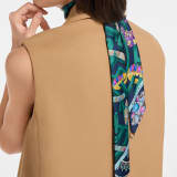 Wonder Garden shelley in fine Eden green silk twill with a BVLGARI BVLGARI metal pendant. Made of 100% silk. WONDERGARDEN-SH image 1