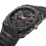Octo Finissimo CarbonGold Perpetual Calendar watch in carbon with mechanical manufacture ultra-thin movement, automatic winding, perpetual calendar, carbon dial, with gold-coloured hands and indexes. Water resistant up to 100 metres 103778 image 2