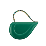 Serpenti Cuore 1968 top handle bag in perla white calf leather with perla white nappa leather lining. Captivating snake body-shaped top handle in gold-plated brass embellished with perla white and black enamel scales and zirconia eyes; press-button closure. SRN-001-1367S-r image 4