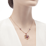 DIVAS' DREAM 18 kt rose gold necklace set with coloured gemstones and pavé diamonds 355617 image 4
