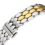Serpenti Seduttori watch in 18 kt yellow gold and stainless steel with diamond-set bezel and white mother-of-pearl dial. Water-resistant up to 30 metres 103755 image 4